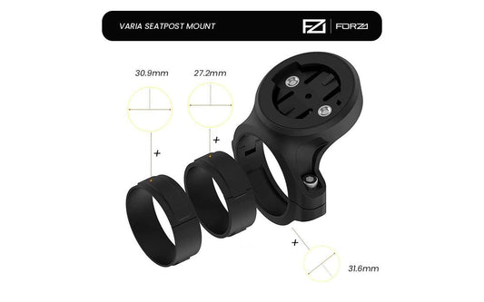 FORZA Quarter-Turn Seat Post Mount For Garmin Varia/Magene/Radar Lights