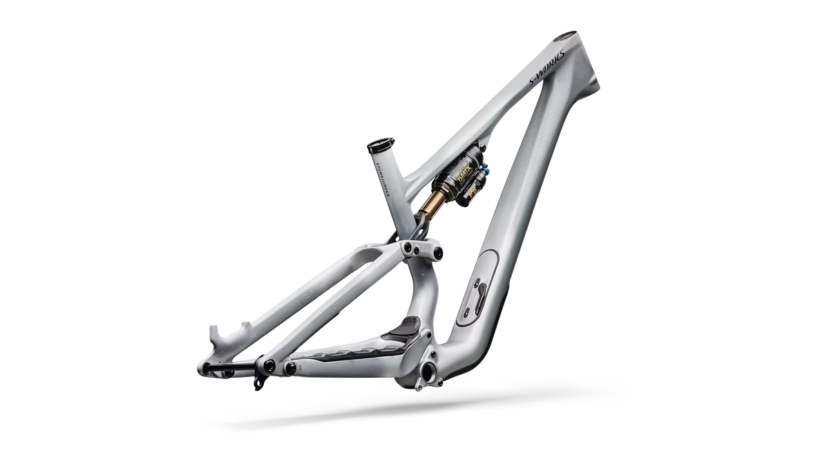 S-Works Stumpjumper 15 EVO Frameset - Satin Shadow Silver / Ashen Grey / Gloss Black Liquid Metal