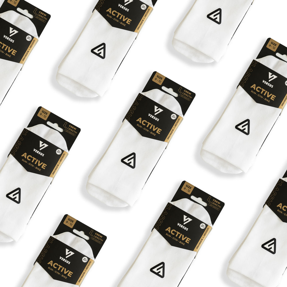 VERSUS Classic White Active Crew Tab Socks