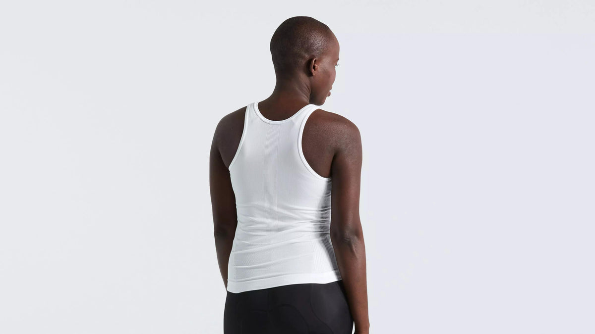 Women's Seamless Light Sleeveless Base Layer - White