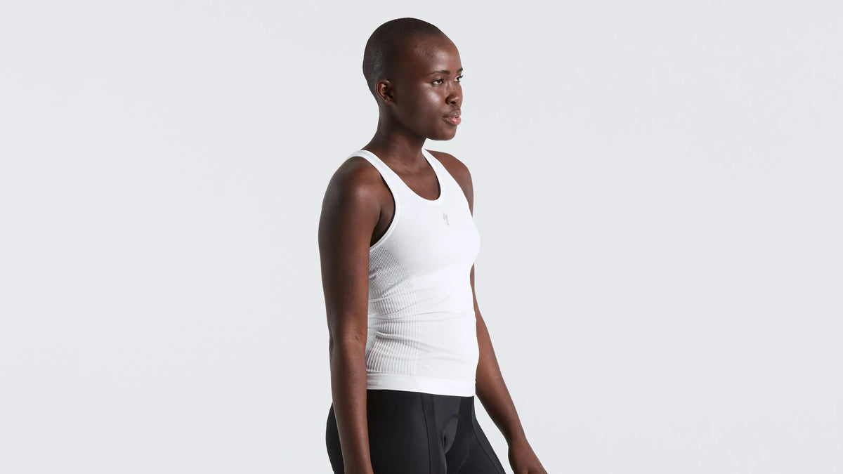 Women's Seamless Light Sleeveless Base Layer - White