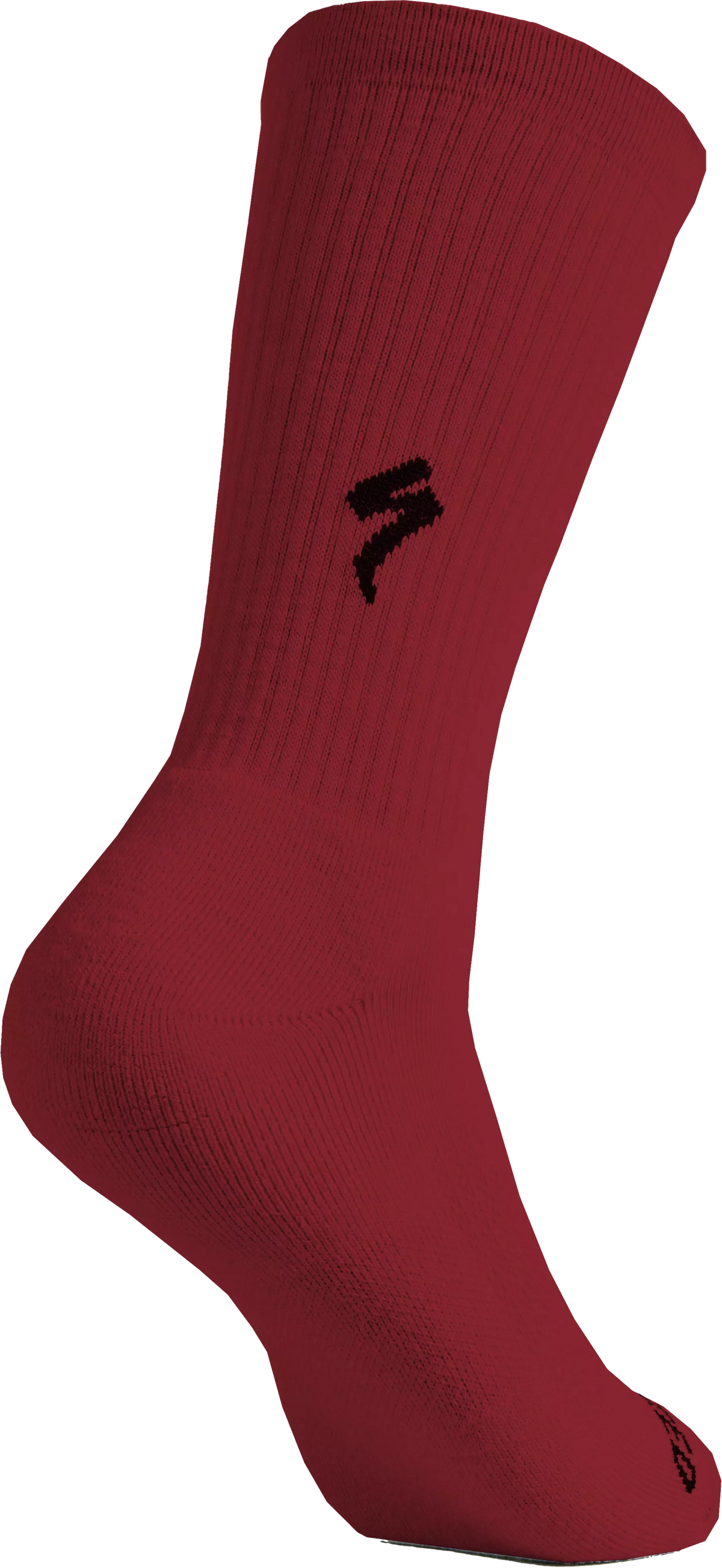 Merino Midweight Tall Logo Socks - Maroon - Maroon