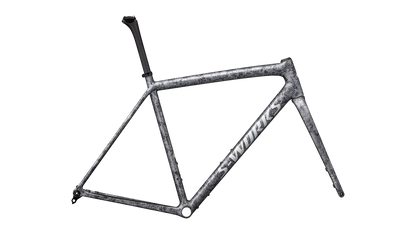 S-Works Crux Frameset - Satin Carbon / Multi-Color Blurred Impasto / Gloss White Metallic Silver