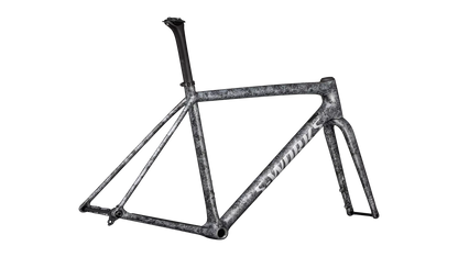 S-Works Crux Frameset - Satin Carbon / Multi-Color Blurred Impasto / Gloss White Metallic Silver