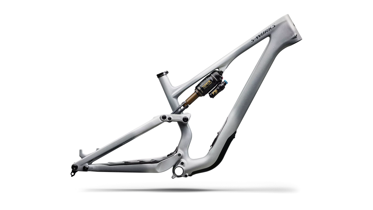 S-Works Stumpjumper 15 EVO Frameset - Satin Shadow Silver / Ashen Grey / Gloss Black Liquid Metal