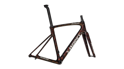 S-Works Roubaix SL8 Frameset - FACT 12R Carbon - Gloss Red To Gold Chameleon / Solidity Metallic / Dune White