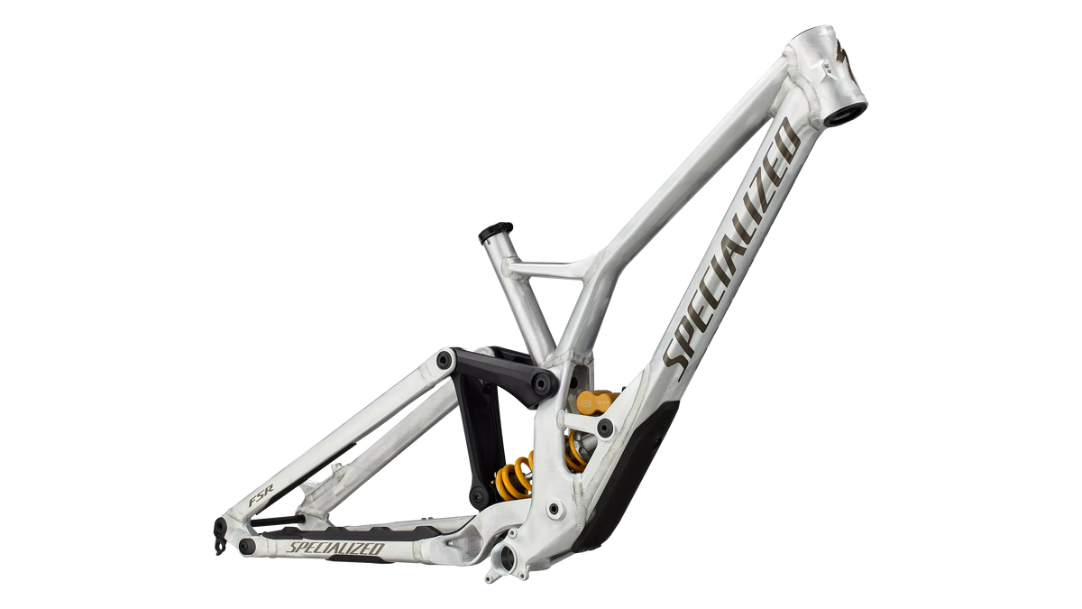 Demo Race Frameset (2025) - Gloss Flake Silver / Gunmetal / Brushed