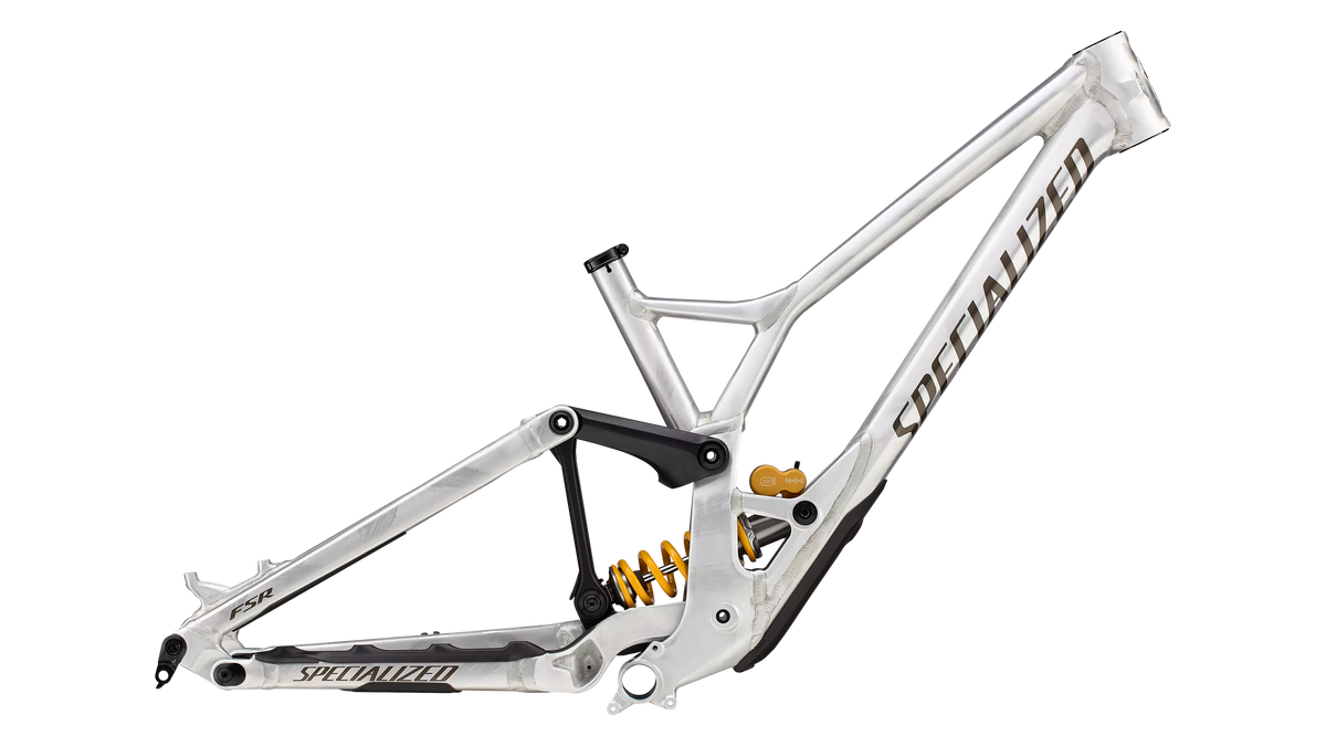 Demo Race Frameset (2025) - Gloss Flake Silver / Gunmetal / Brushed