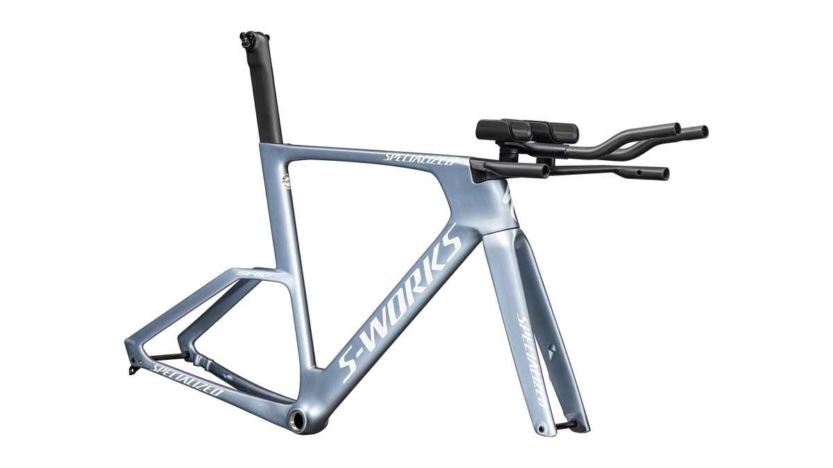 S-Works Shiv TT Disc Module - FACT 11r Carbon (2025) - Gloss Glacial Metallic / Red To Gold Chameleon / Metallic White Silver