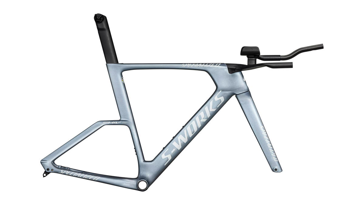 S-Works Shiv TT Disc Module - FACT 11r Carbon (2025) - Gloss Glacial Metallic / Red To Gold Chameleon / Metallic White Silver
