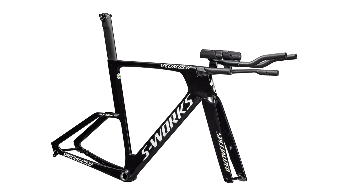 S-Works Shiv TT Disc Module - FACT 11r Carbon (2025) - Gloss Tarmac Black / Metallic White Silver