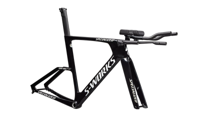 S-Works Shiv TT Disc Module - FACT 11r Carbon (2025) - Gloss Tarmac Black / Metallic White Silver