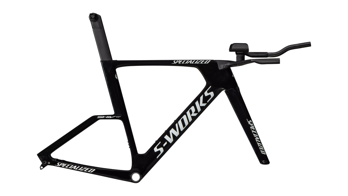 S-Works Shiv TT Disc Module - FACT 11r Carbon (2025) - Gloss Tarmac Black / Metallic White Silver