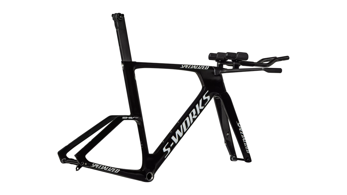 S-Works Shiv TT Disc Module - FACT 11r Carbon (2025) - Gloss Tarmac Black / Metallic White Silver