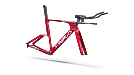 S-Works Shiv TT Disc Module - FACT 11r Carbon (2027) - Gloss Ruby Metallic / Metallic White Silver