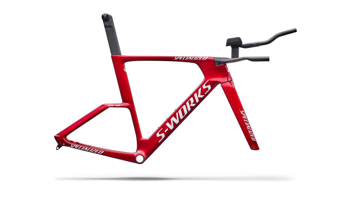 S-Works Shiv TT Disc Module - FACT 11r Carbon (2027) - Gloss Ruby Metallic / Metallic White Silver