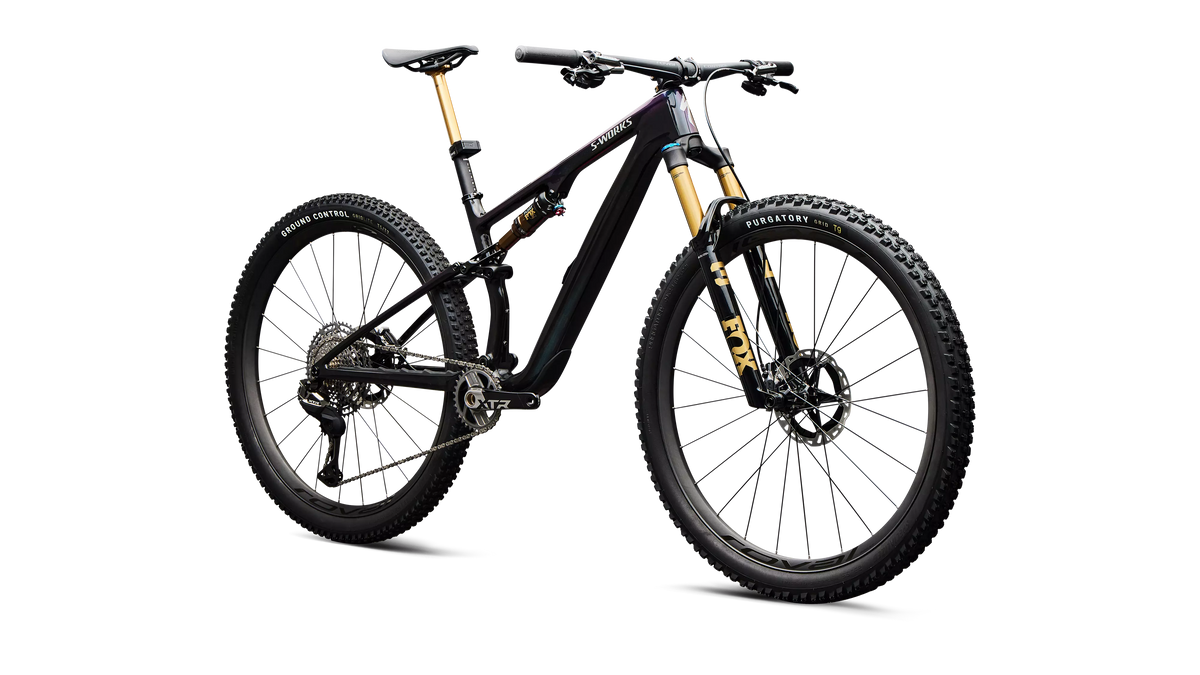 S-Works Epic 8 EVO - Shimano XTR Di2 - Gloss Carbon / Green to Purple Viavi Fade / Brushed Liquid Metal