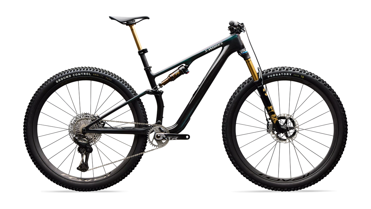 S-Works Epic 8 EVO - Shimano XTR Di2 - Gloss Carbon / Green to Purple Viavi Fade / Brushed Liquid Metal