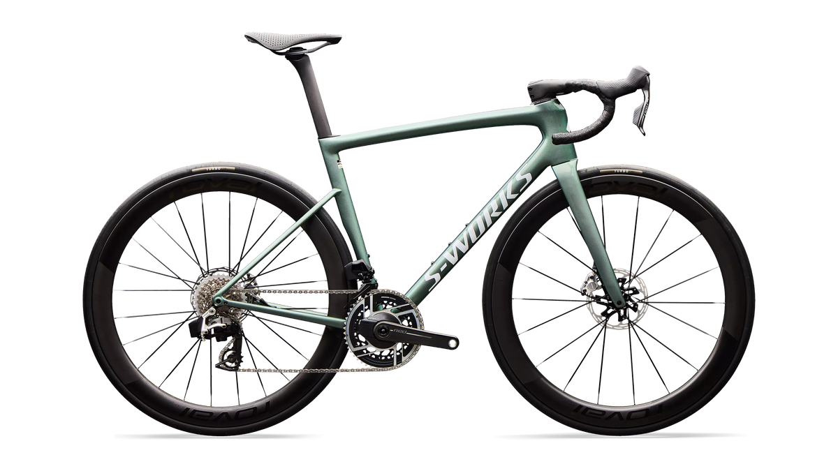 S-Works Tarmac SL8 - SRAM RED AXS (2026) - Gloss Premium Fjord Metallic / Metallic White