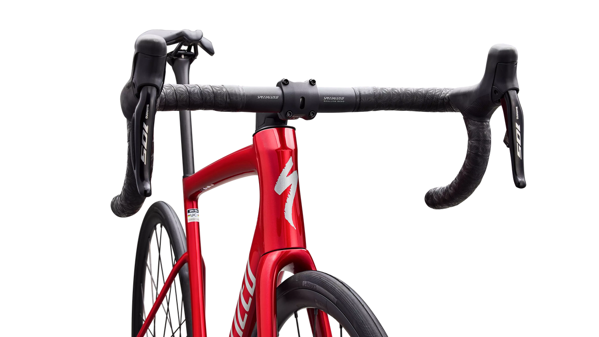 Tarmac SL8 Comp - Shimano 105 Di2 - Gloss Red Tint / Silver Dust