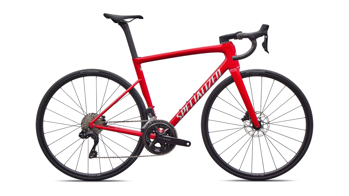 Tarmac SL8 Comp - Shimano 105 Di2 - Gloss Red Tint / Silver Dust