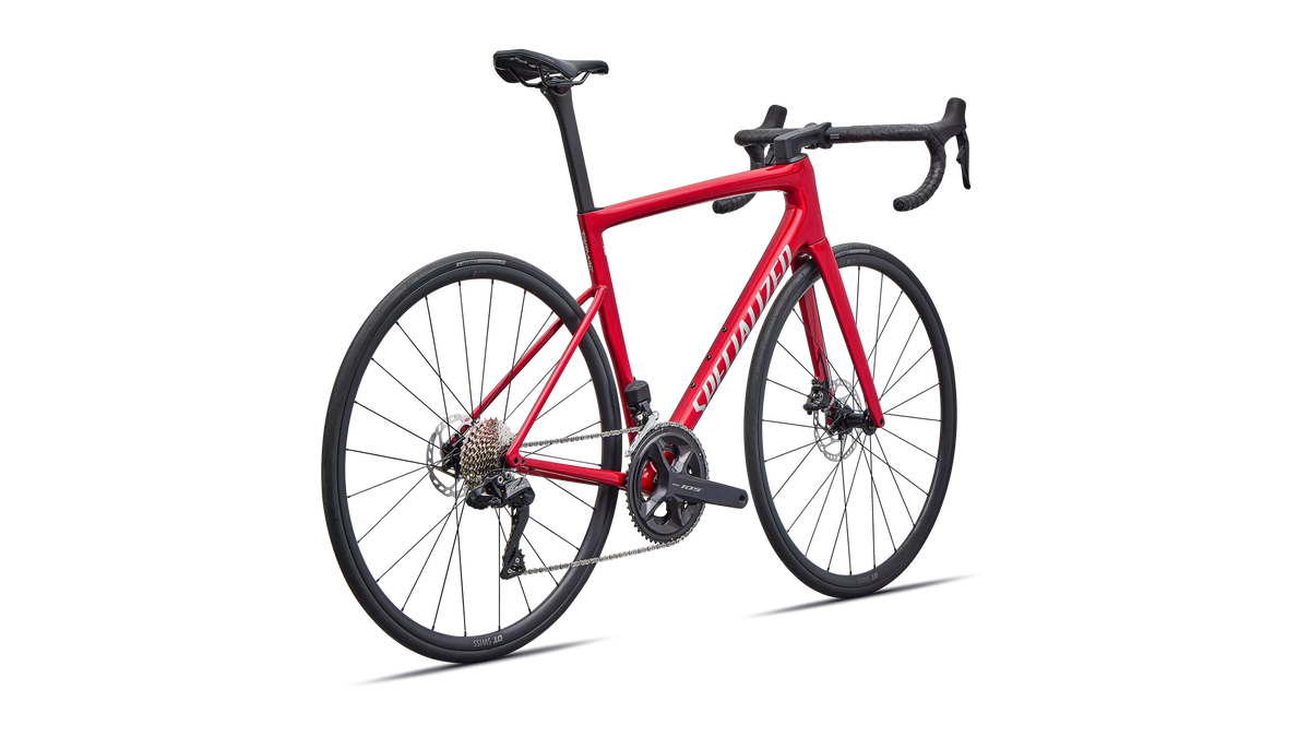 Tarmac SL8 Comp - Shimano 105 Di2 - Gloss Red Tint / Silver Dust