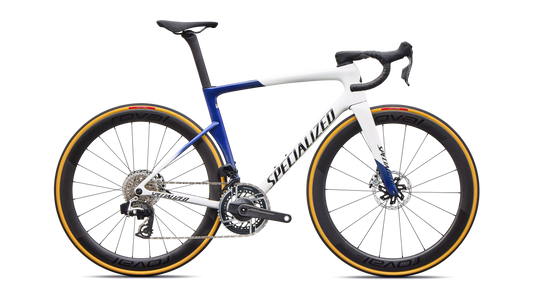 Tarmac SL9 S-Level with SRAM RED AXS - Gloss White / Majesty Blue Metallic / Black