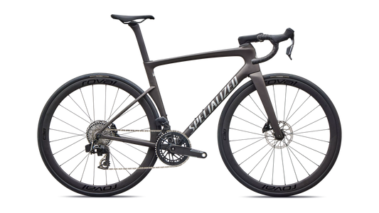 Tarmac SL9 Expert with SRAM Force AXS - Satin Warm Smoke Metallic / Silver Dust
