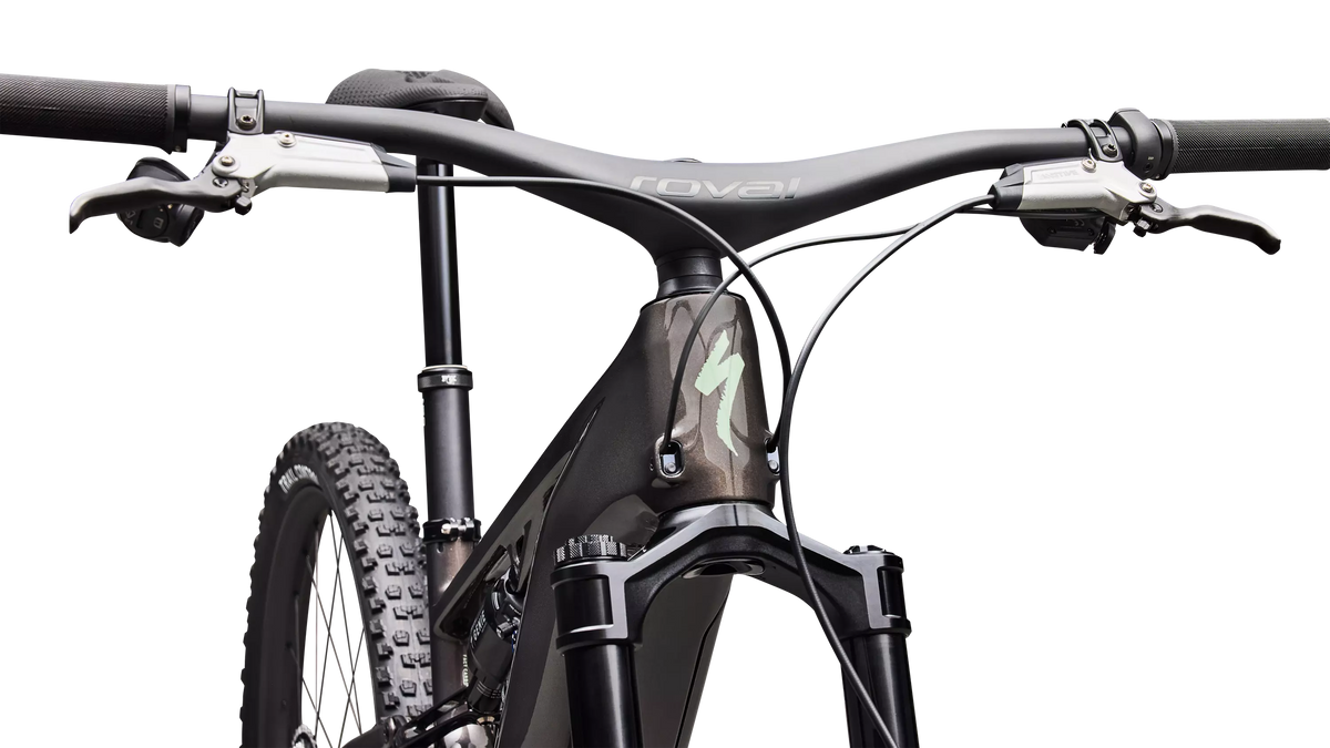 S-Works Turbo Levo R (2027) - Gloss Warm Smoke Metallic / Smoke / Pistachio