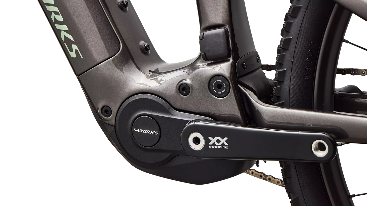 S-Works Turbo Levo R (2027) - Gloss Warm Smoke Metallic / Smoke / Pistachio
