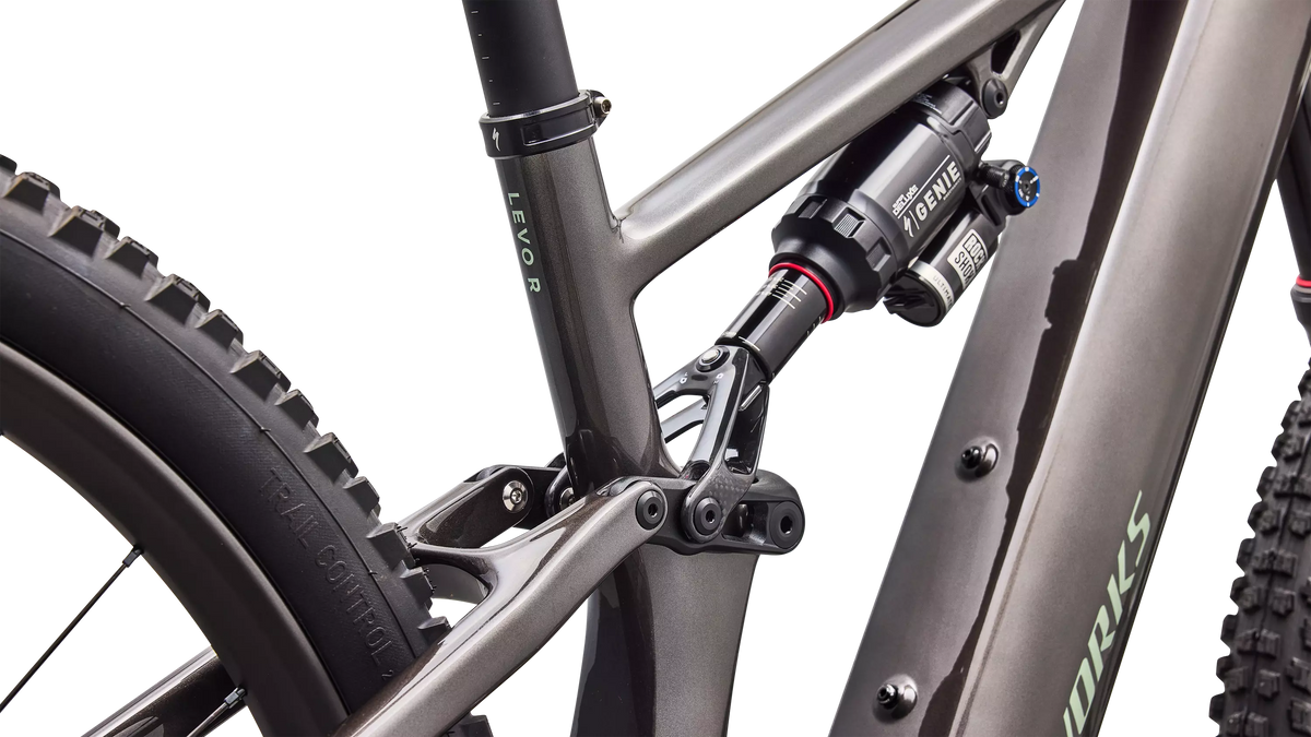 S-Works Turbo Levo R (2027) - Gloss Warm Smoke Metallic / Smoke / Pistachio