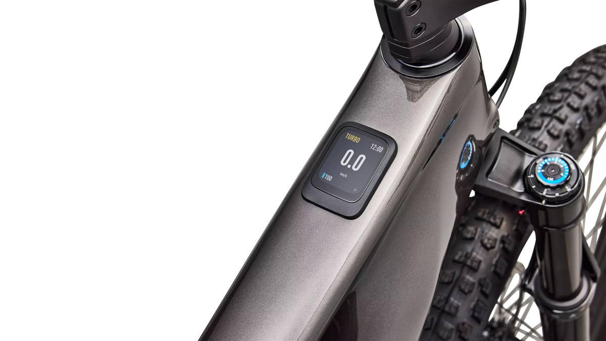 S-Works Turbo Levo R (2027) - Gloss Warm Smoke Metallic / Smoke / Pistachio