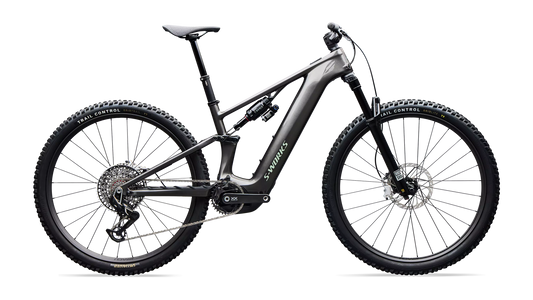 S-Works Turbo Levo R (2027) - Gloss Warm Smoke Metallic / Smoke / Pistachio