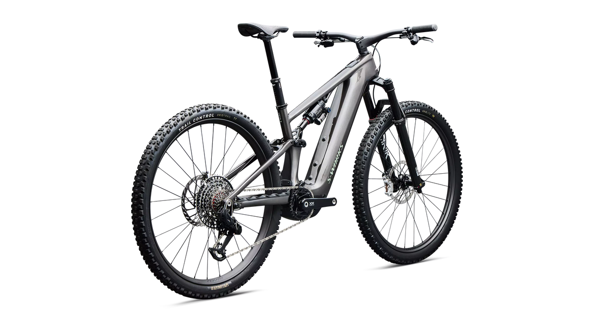 S-Works Turbo Levo R (2027) - Gloss Warm Smoke Metallic / Smoke / Pistachio