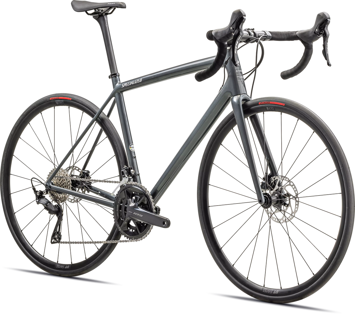 Aethos Sport - Shimano 105 (2025) - Gloss Fog Tint Carbon / Dune White