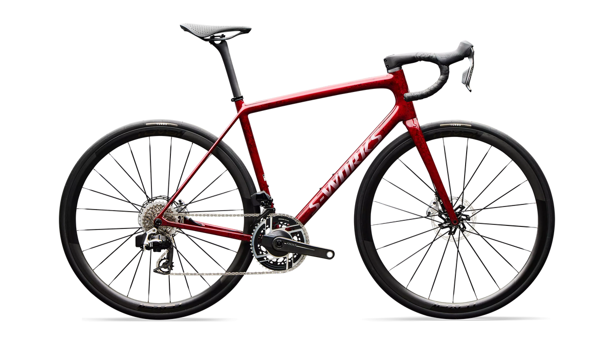 S-Works Aethos 2 - SRAM RED AXS - Sandstone Metallic Base / Red Tint