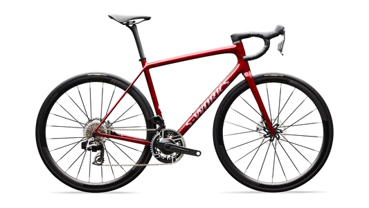 S-Works Aethos 2 - SRAM RED AXS - Sandstone Metallic Base / Red Tint